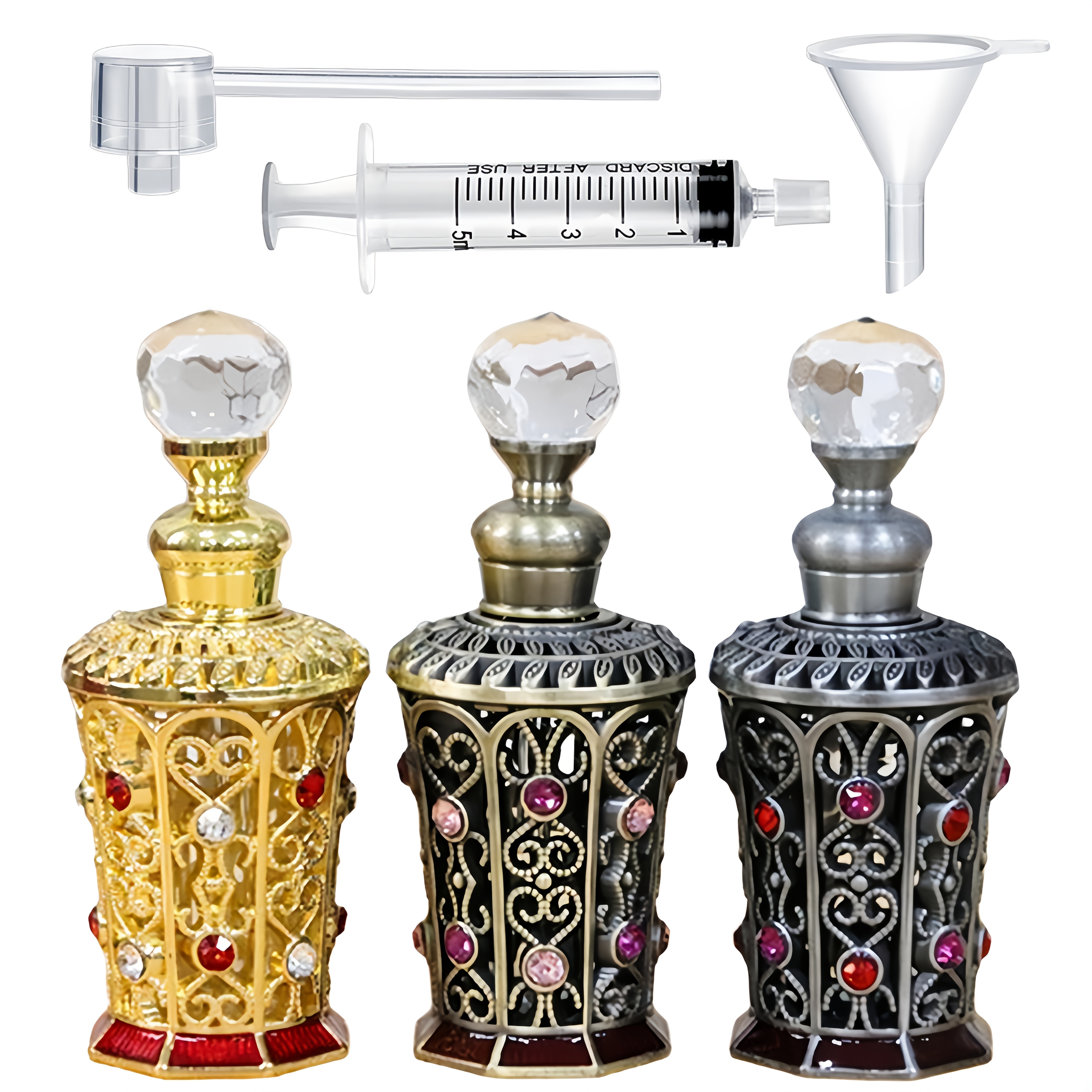 Luxury Skincare Oil - Zestaw butelek dozujących w stylu vintage,